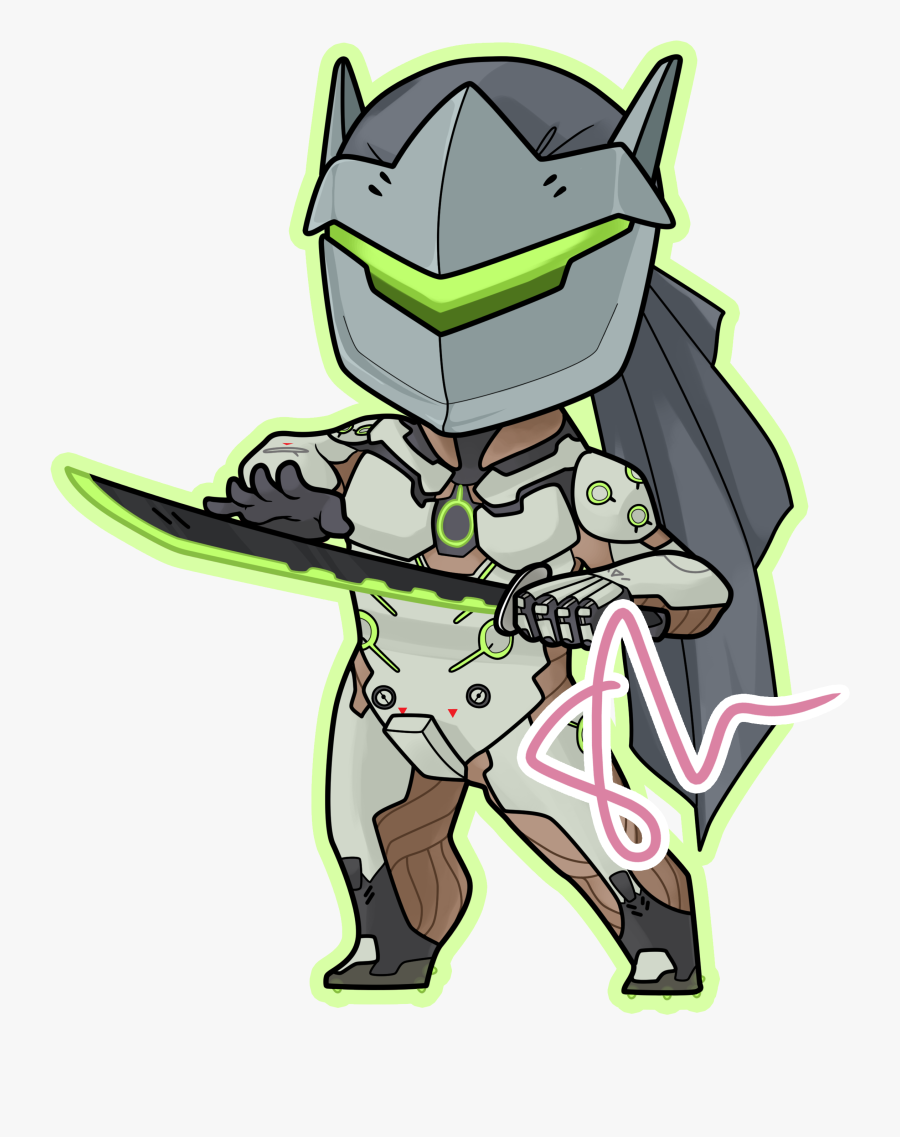 Genji From Overwatch Chibi Genji Shimada, Overwatch, - Transparent Chibi Genji Png, Transparent Clipart