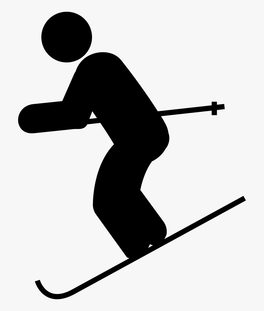 Skiing Down Hill Png - Skis Black And White, Transparent Clipart