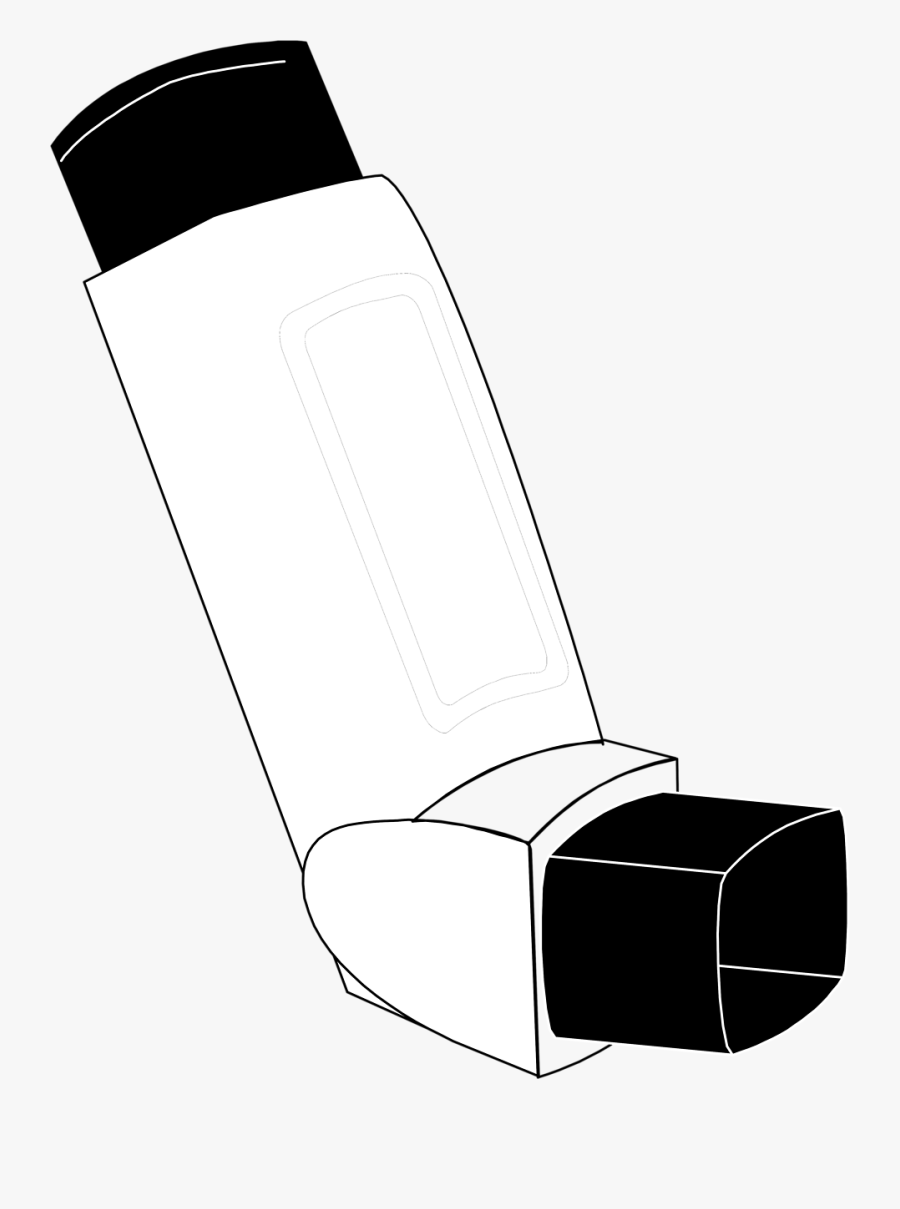 Inhalation Clipart - Inhaler Black And White, Transparent Clipart