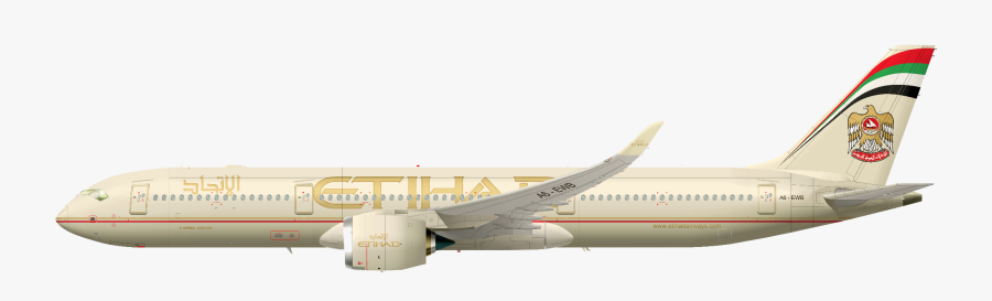 Download Plane Transparent - A350 Xwb Side View, Transparent Clipart