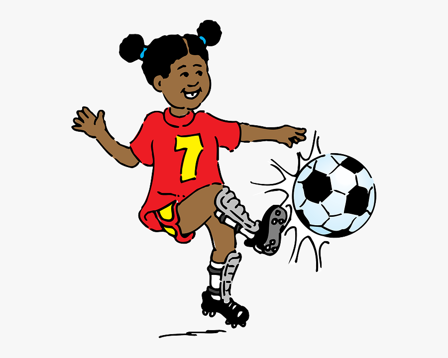 Cool Kids Playing Outside Clip Art Hd Clipart Girl - Kicking A Ball Clipart, Transparent Clipart