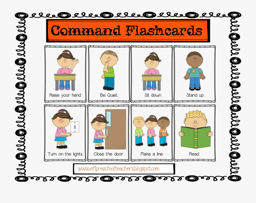 Esl Commands Flashcards Tpt - Classroom Commands, Transparent Clipart