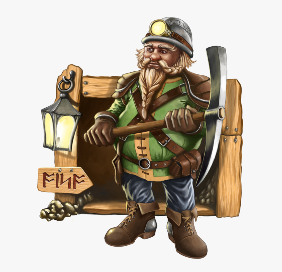 Dwarf Miner, Transparent Clipart
