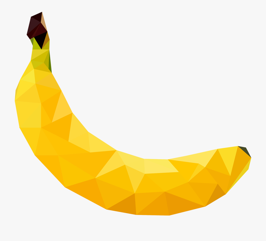 Banana Vector In The Form Of Low Poly Art - Banana Low Poly Png, Transparent Clipart