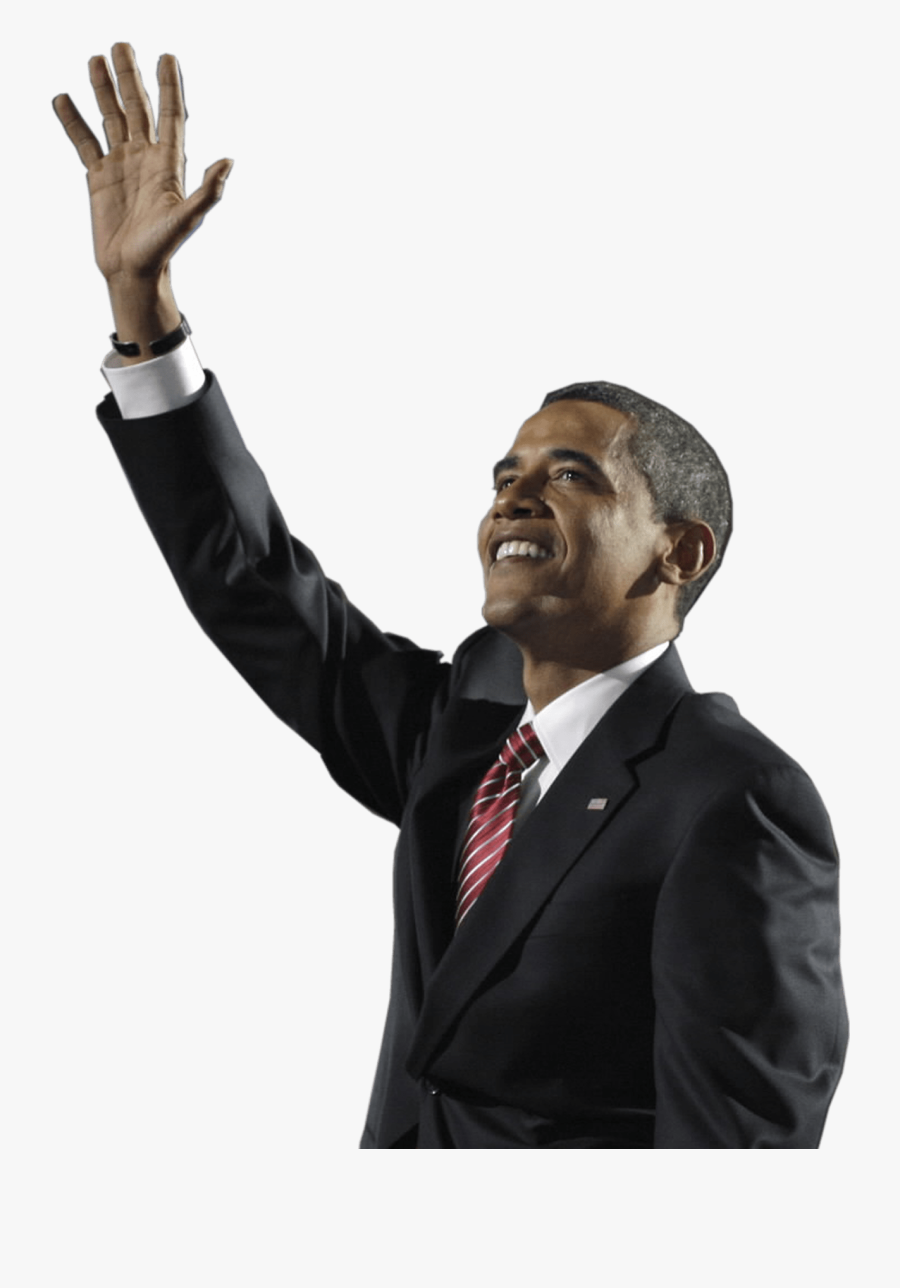 Obama Waving Looking Up - Waving Png, Transparent Clipart