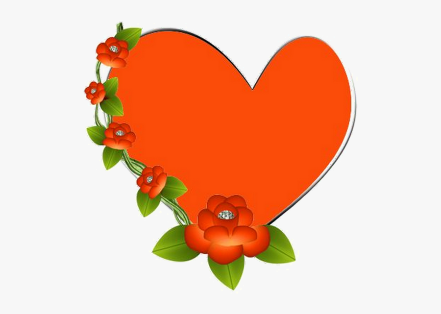 Clipart Orange Flower Heart, Transparent Clipart