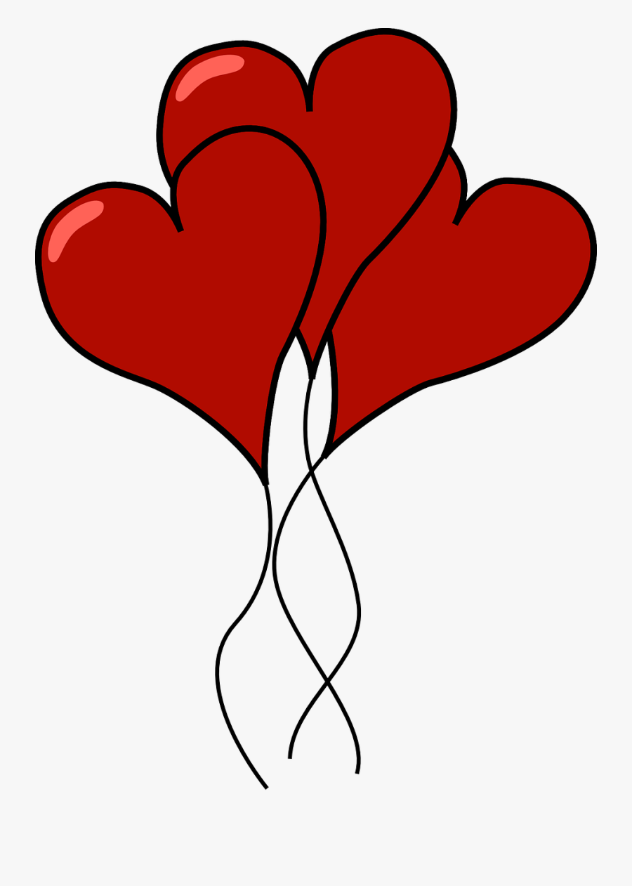 Transparent Heart Balloon Png - Heart Shaped Balloons Clipart, Transparent Clipart
