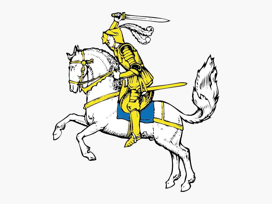 Charging Warrior On Horse, Transparent Clipart