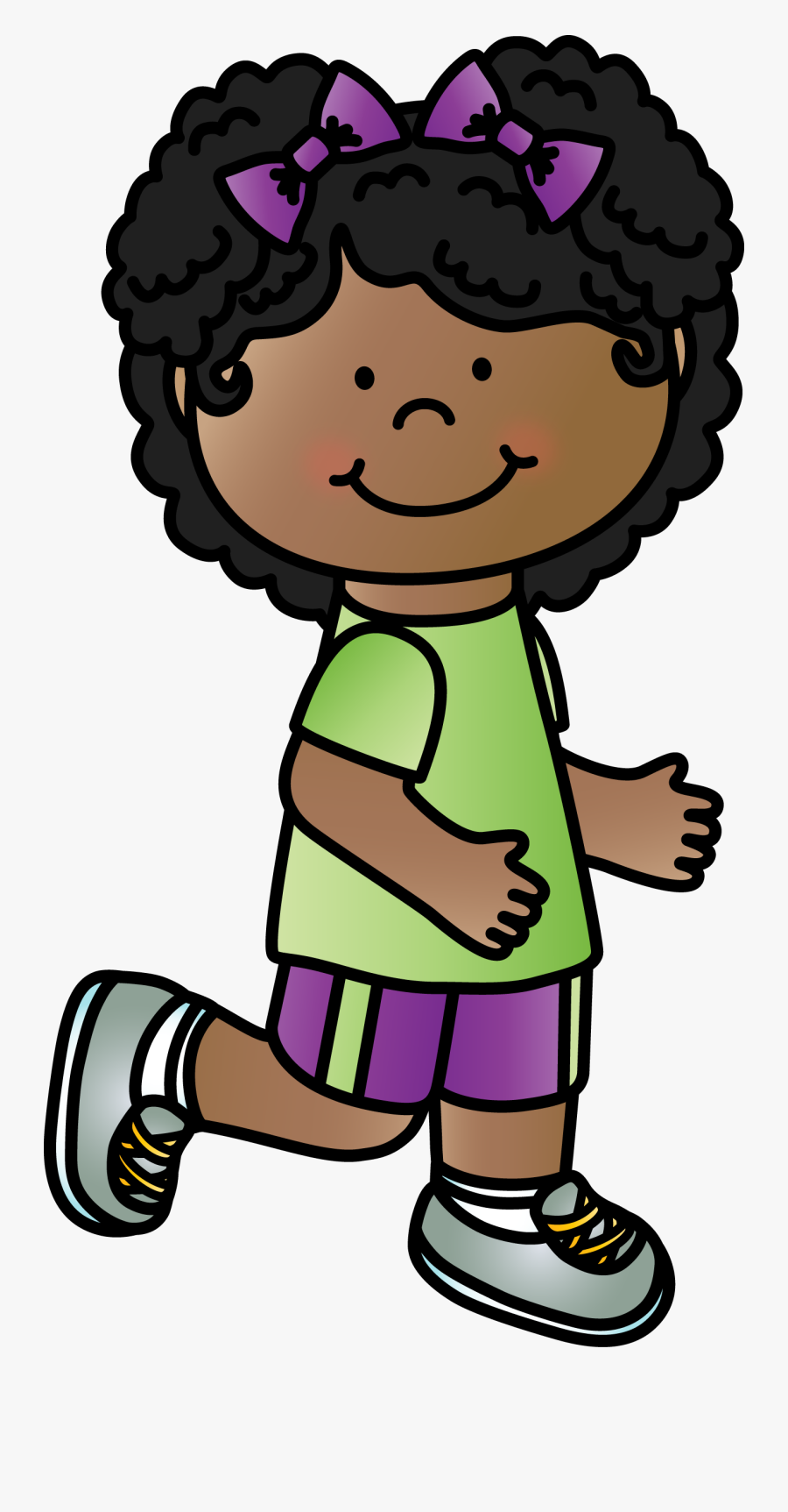 Girl Running In Place Whimsyclips - Niños Negros Dibujos, Transparent Clipart