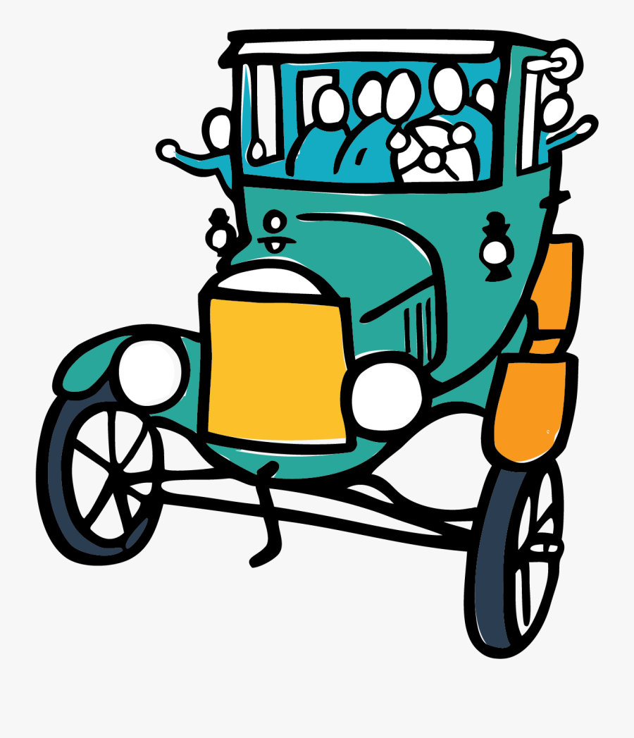 Model T Filled Happy People Clipart , Png Download - Ford T Model Transparent Cartoon, Transparent Clipart