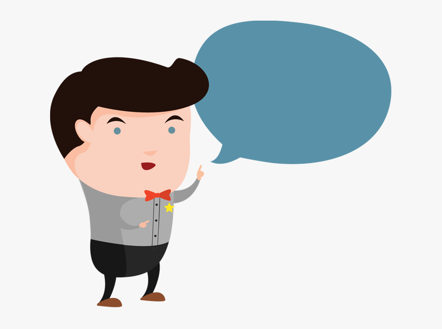 Cartoon Man With A Bubble To Speech - Thinking Man Cartoon Png, Transparent Clipart