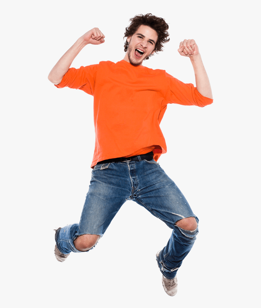 Transparent Person Jumping Clipart - Happy Man Jumping Png, Transparent Clipart