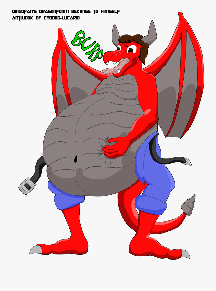 Com A Big Belly Dragon Weasyl - Big Fat Cartoon Dragon, Transparent Clipart
