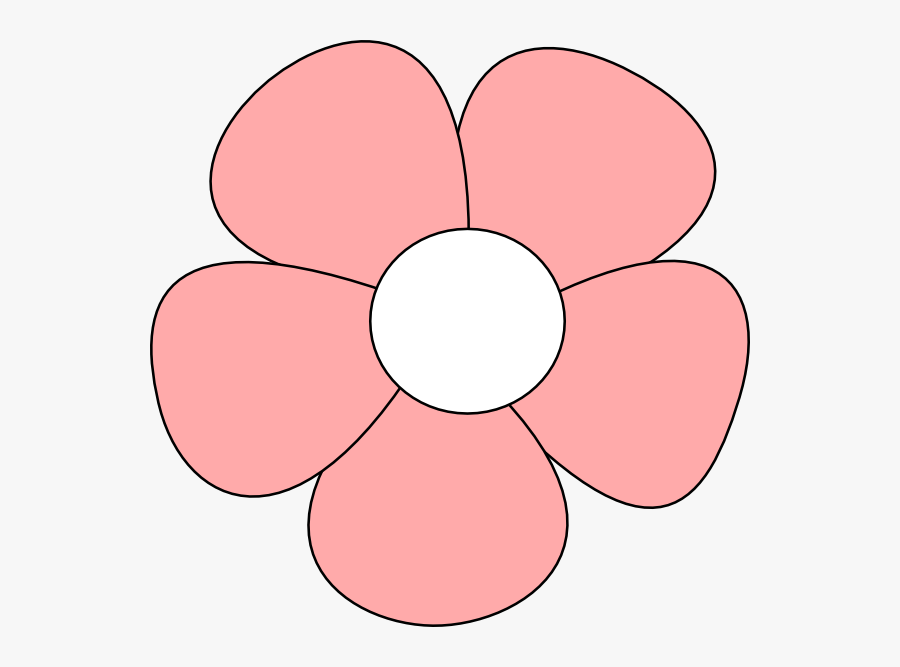 Simple Flower Pink Clip Art At Clipart Library - Pink Flower Drawing Easy, Transparent Clipart