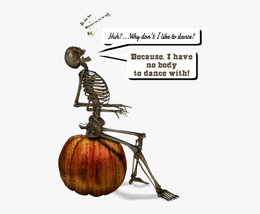 #halloween #humor #skeleton #joke - Pumpkin, Transparent Clipart