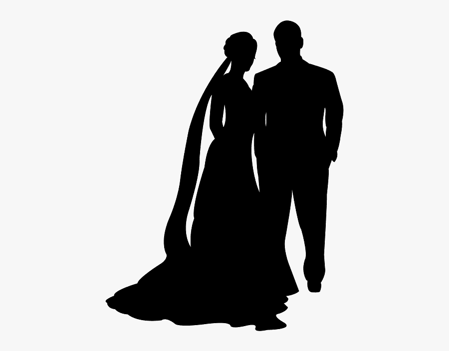 Casal De Noivos Silhueta , Free Transparent Clipart - ClipartKey