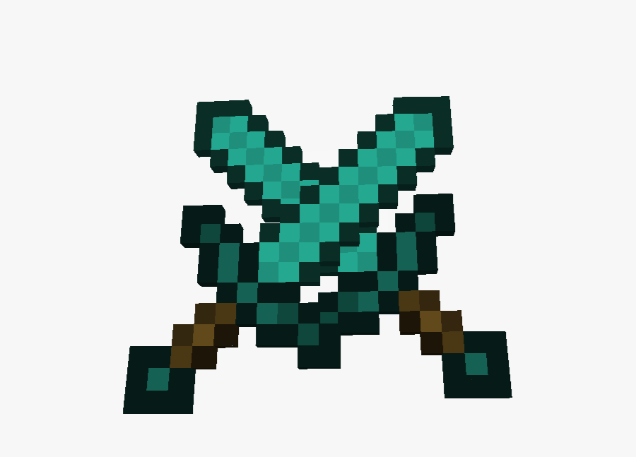 Minecraft Swords Crossed Png - Minecraft Sword Transparent , Free