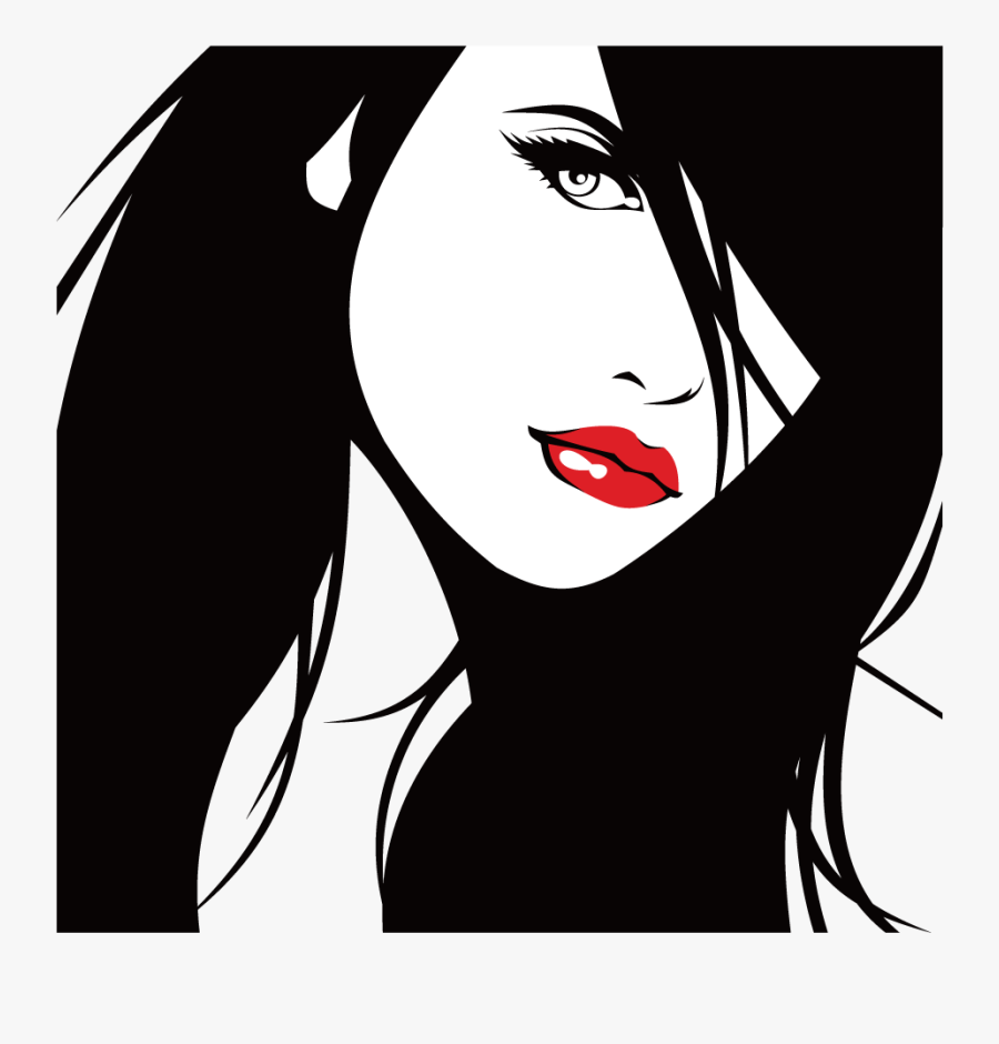 Beautiful Lips 1000*1001 Transprent Png Free Download - Woman Face Silhouette Png, Transparent Clipart