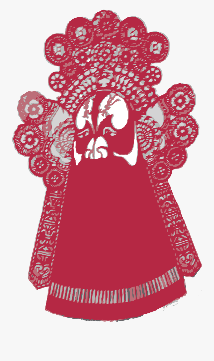 Chinese Paper Cut Style Face Mask Cleaned - Chinese Paper Cutting Png, Transparent Clipart