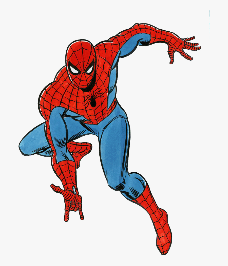 Spider-man Clipart Animated - Comic Spider Man Drawing, Transparent Clipart