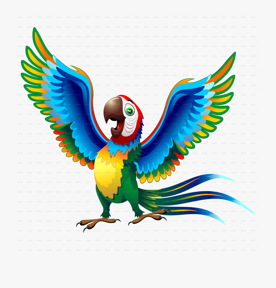 Macaw - Parrot Cartoon Transparent Background, Transparent Clipart