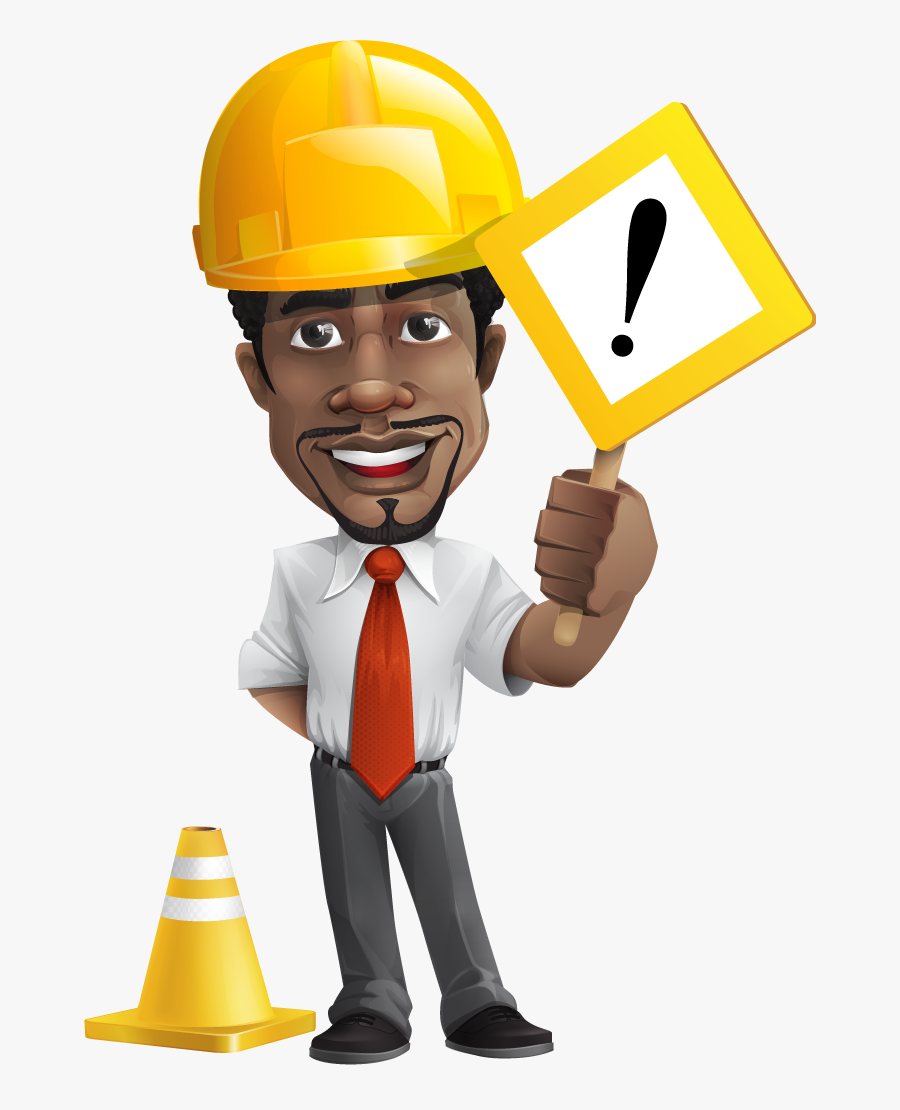 Animated African American Male, Transparent Clipart