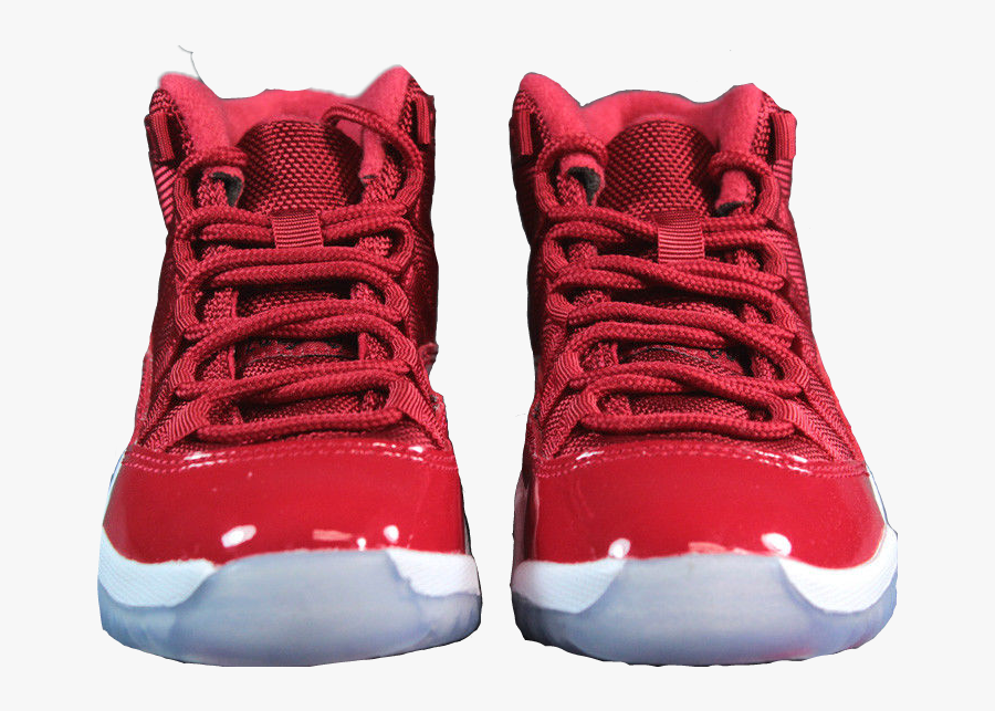 Pair Of Red Jordans Front View - Jordan Shoes Png Front, Transparent Clipart