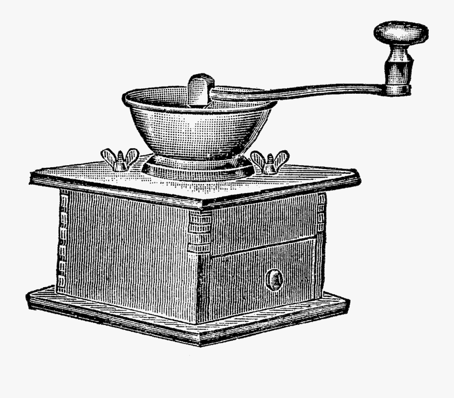 Vintage Coffee Grinder Black And White, Transparent Clipart