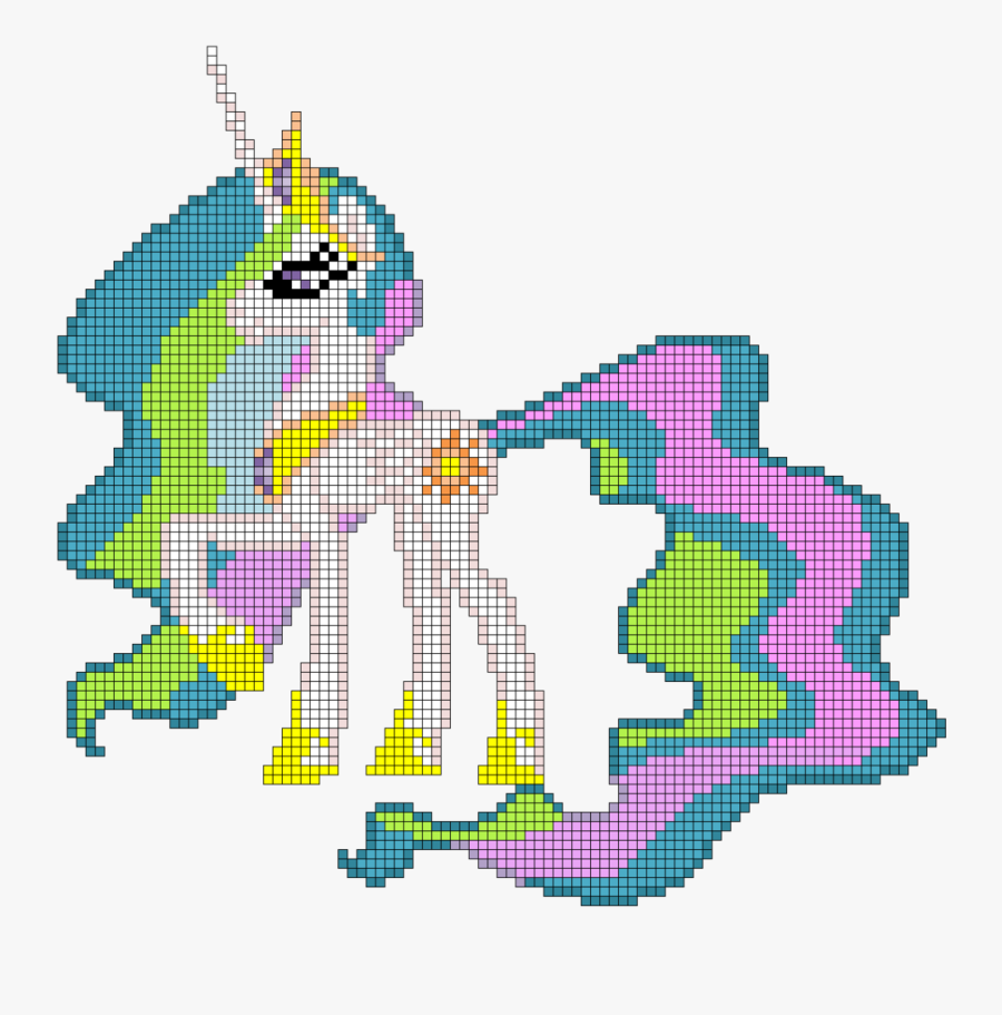 Mlp Princess Celestia Perler Bead Pattern By Indidolph - Princess Celestia Pixel Paint, Transparent Clipart