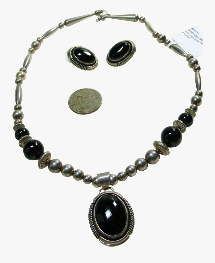 Native American Sterling Silver Black Onyx Necklace - Necklace, Transparent Clipart