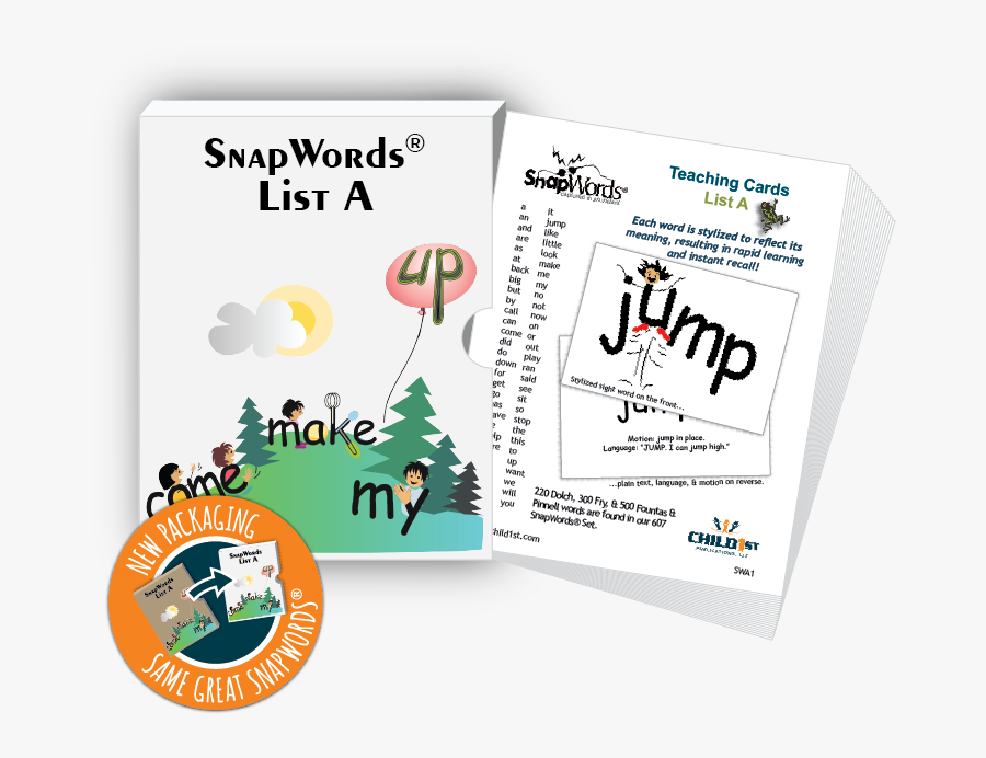 Snapwords® List A Teaching Cards"
 Class="lazyload - Snap Words, Transparent Clipart