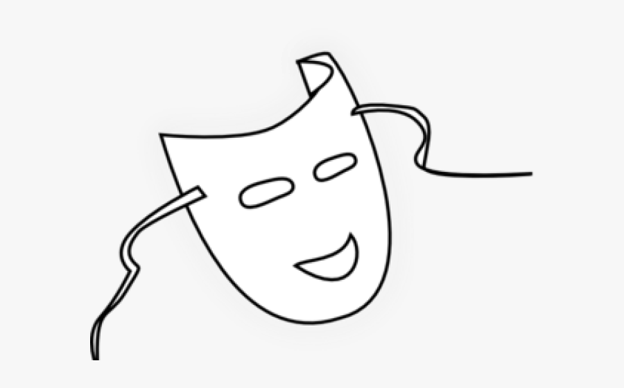 Transparent Mask Clipart Black And White - Cartoon, Transparent Clipart