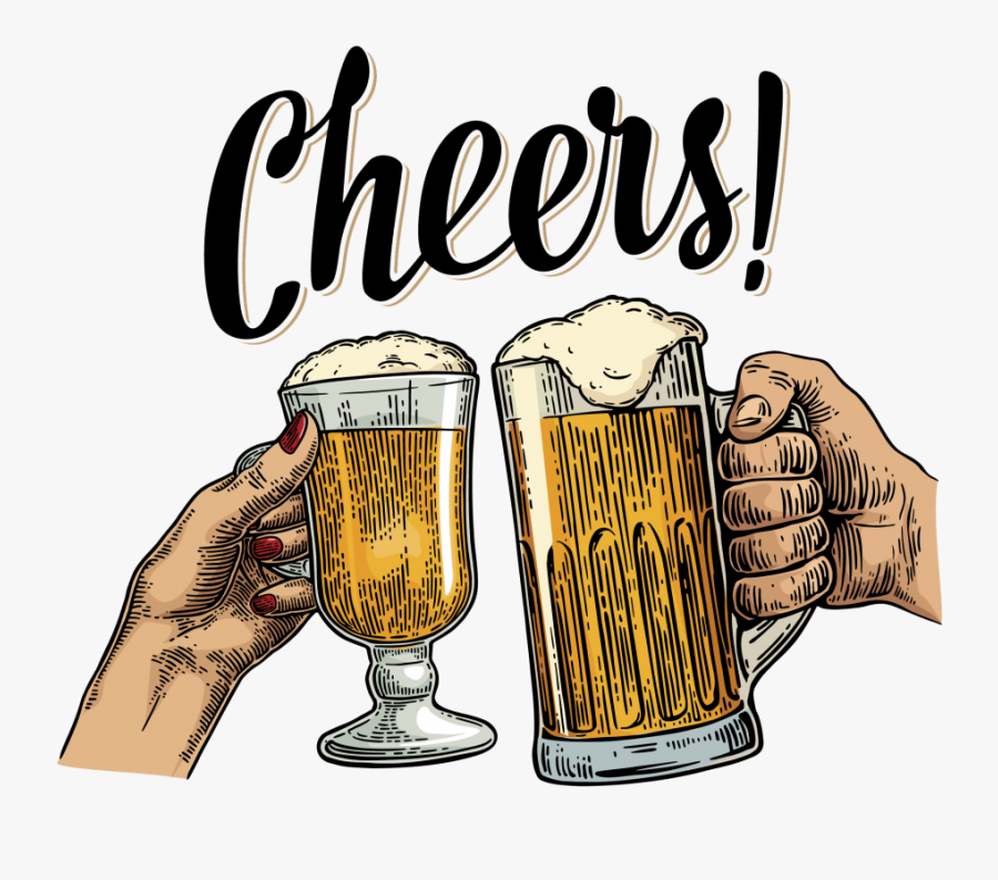 Beer And Wine Glass Cheers, Transparent Clipart