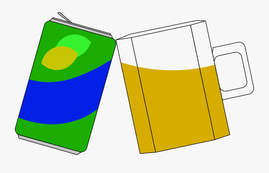 A Lemon Lime Soda Can Cheersing With A Beer Mug, Transparent Clipart