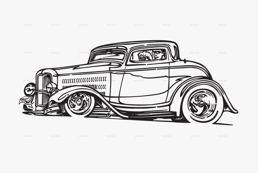 Various Vintage Cars Collection - Silhouette Of Classic Cars, Transparent Clipart