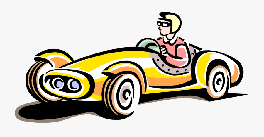 Vector Illustration Of Vintage Race Car Automobile - Race Car Clip Art, Transparent Clipart