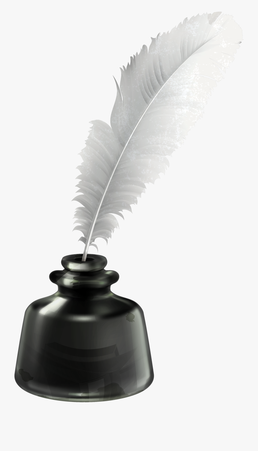 Quill And Ink Pot Transparent Png Vector Clipart - Ink Pot And Quill, Transparent Clipart