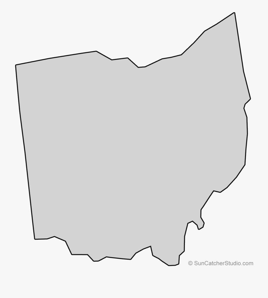 Ohio White Outline, Transparent Clipart