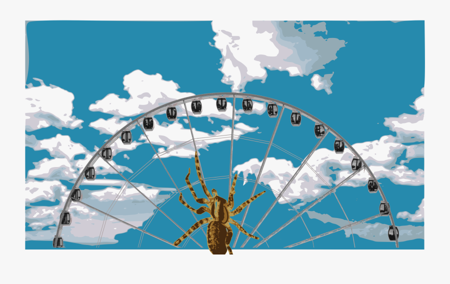 Spider On Ferris Wheel Clip Arts - Spiders In A Ferris Wheel, Transparent Clipart