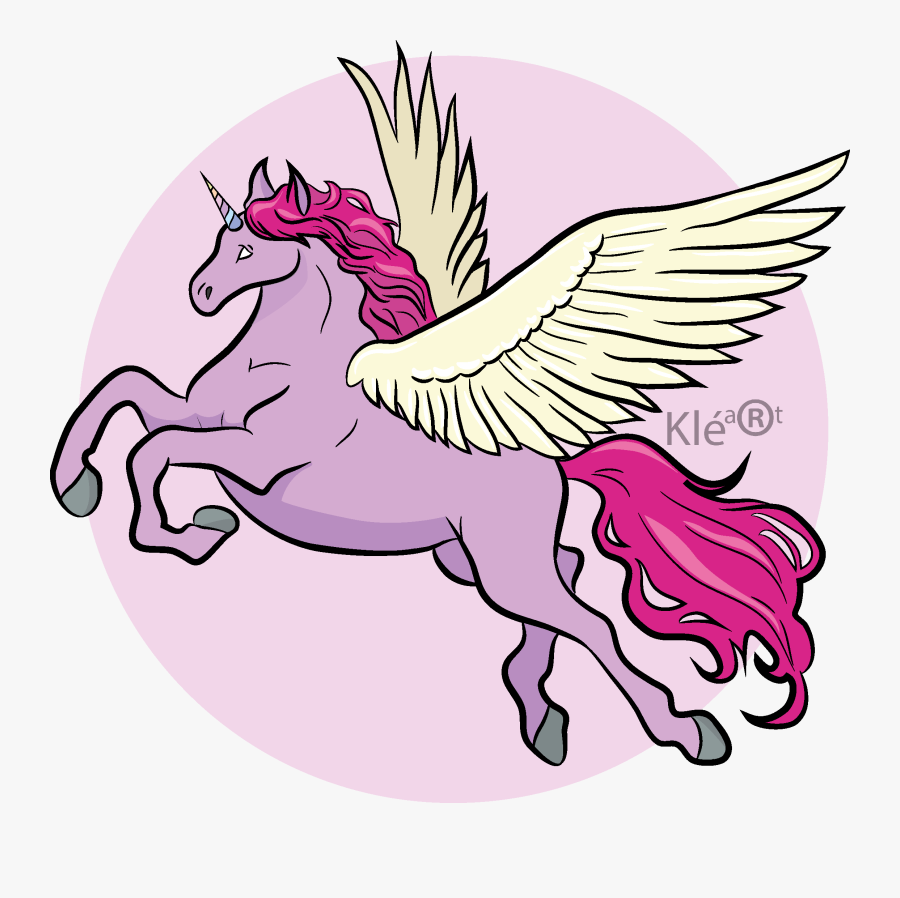 Dragon Clipart Unicorn - Unicorn With Wings Drawing, Transparent Clipart