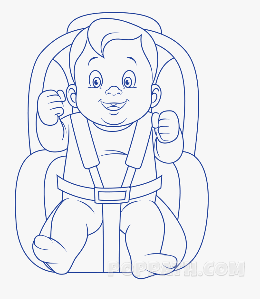How To Draw A Baby In A Car Seat Pop Path, Transparent Clipart