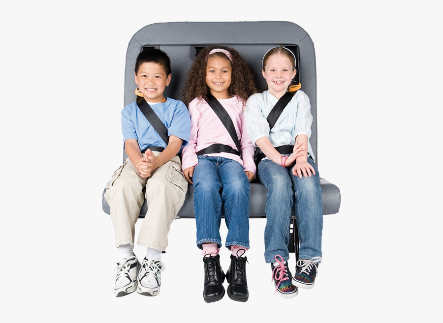 Kids Sitting On School Bus, Transparent Clipart
