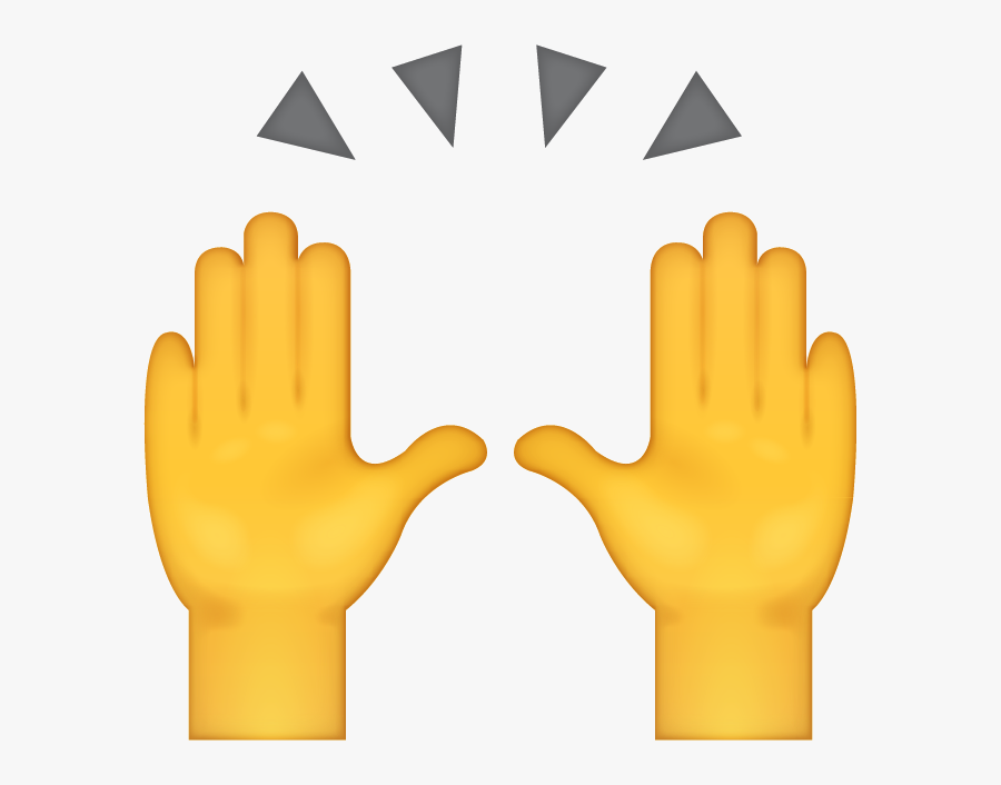 #emoji #emojis #handsup #up #clap #claps #freetoedit - High Five Emoji Yellow, Transparent Clipart