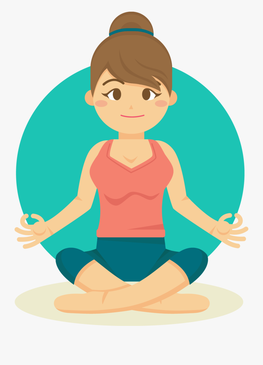 Cartoon Yoga Illustration Practicing - Cartoon Yoga Asanas Clipart, Transparent Clipart