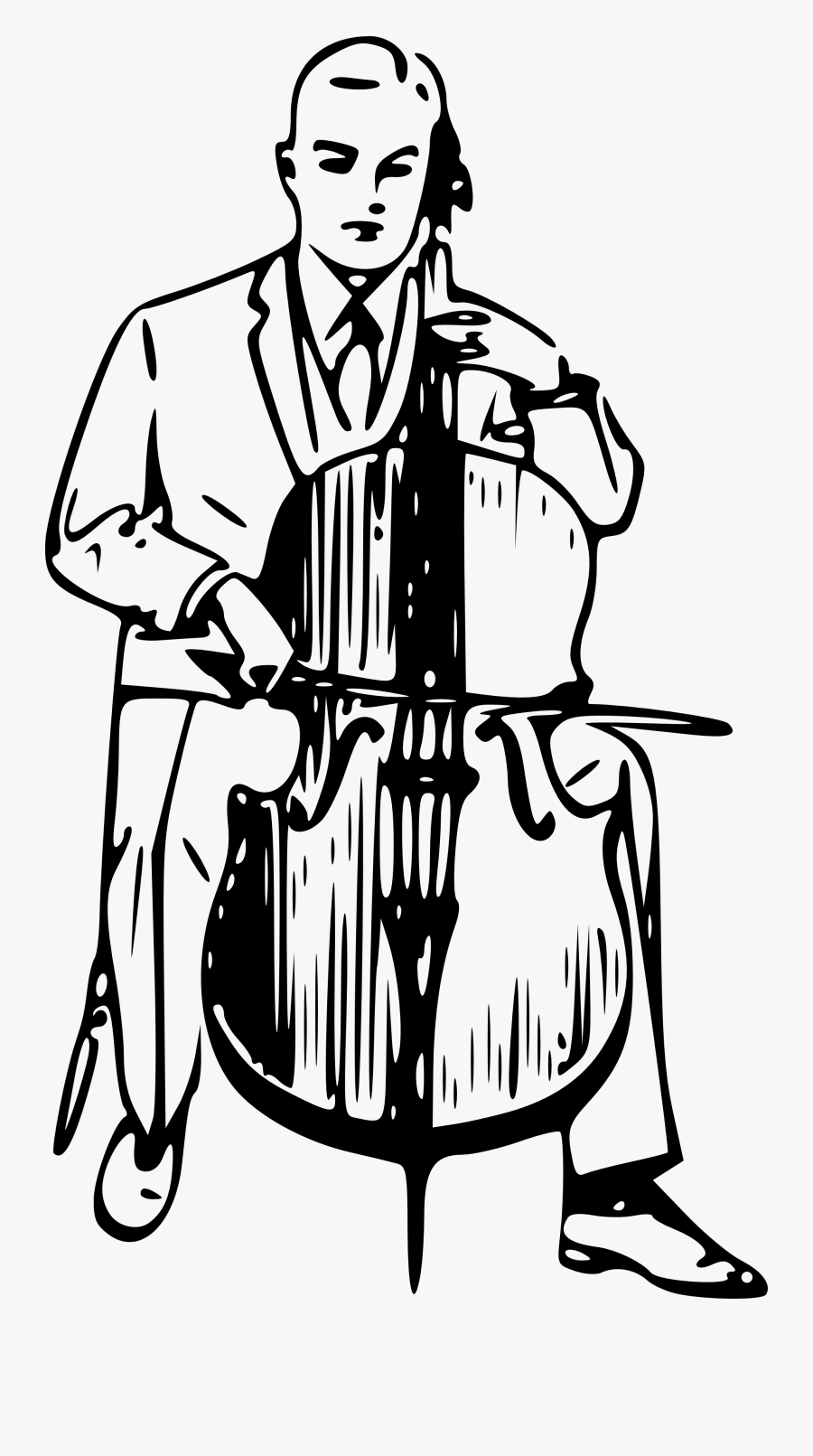 Person Playing Cello Cartoon, Transparent Clipart