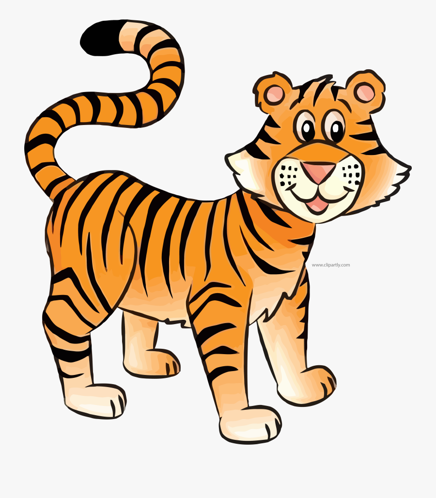Cute Smile Tigger Cartoon Clipart Png - Tiger Pic Drawing Easy, Transparent Clipart