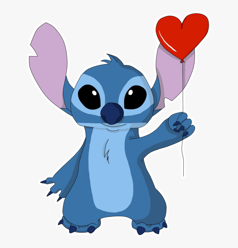 Stich Drawing Gangster Huge Freebie Download For Powerpoint - Stitch Holding A Heart, Transparent Clipart