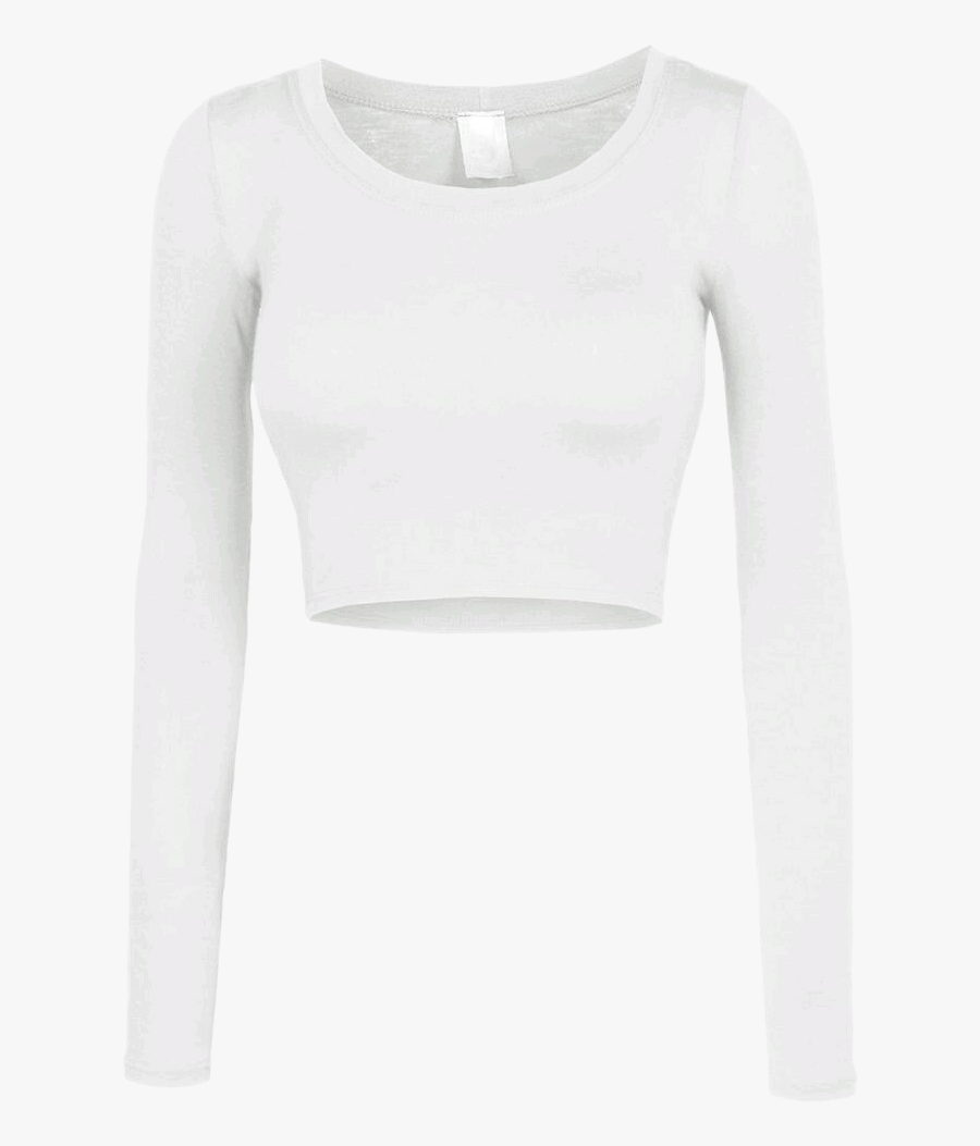 #shirt #croptop #crop #white #longsleeve #longsleeves - Long Sleeve Crop Top Clipart, Transparent Clipart
