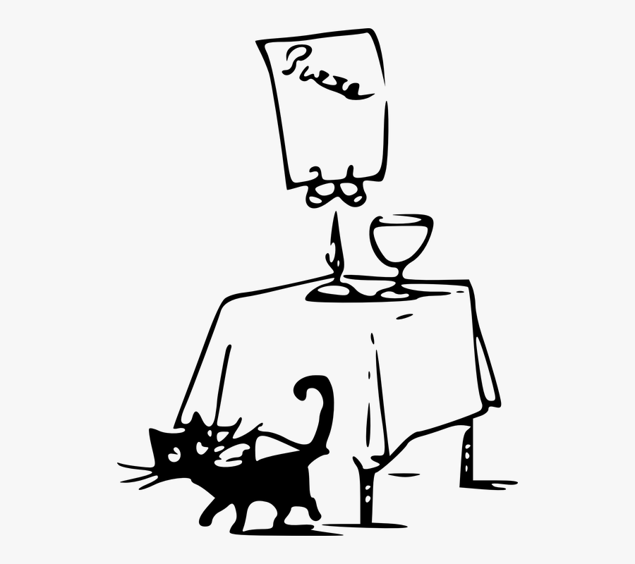 Cat, Black, Pizza, Table, Tom, Bad, Luck - Gatos Near The Table, Transparent Clipart