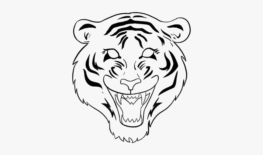 Tiger Face Drawing Png Transparent Images - Tiger Drawing Easy Face, Transparent Clipart